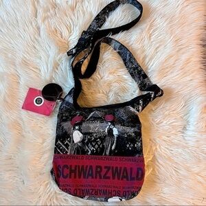 Nwt Robin Ruth Original Cloth Zipper Crossbody Schwarzwald